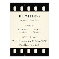 Save The Date Wedding With A Movie Film Theme invitations