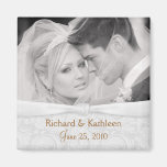 Save the Date - White-on-White Wedding Photo Fridge Magnets