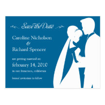 Save the Date Winter Blue Wedding Postcard