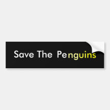 Save The Penguins Bumper Stickers
