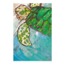 Save The Sea Turtle's Stationery Design