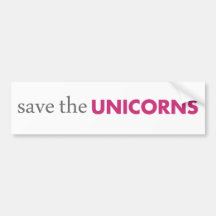 Save the Unicorns Bumper Sticker