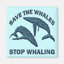 SAVE THE WHALES STOP WHALING MAGNETS