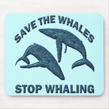 SAVE THE WHALES STOP WHALING MOUSE PADS