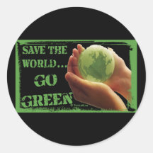 SAVE THE WORLD GO GREEN STICKER
