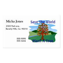 Save The World Plant A Tree Business Card Templates