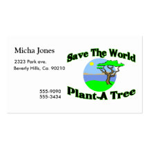 Save The World Plant A Tree Business Card Template