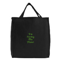 Saving Planet Embroidered Bag