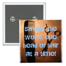Saving the World of Hair Button