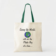 Saving the world tote bags