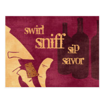 Savouring Wine Postcard