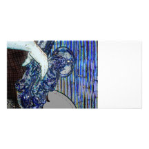 sax and hand blue poster edges music design photo card template