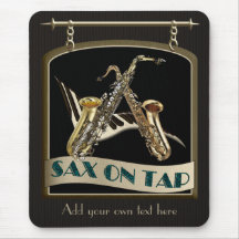 Sax On Tap Pub Sign Mouse Mats