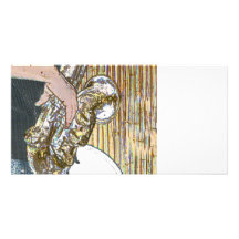 sax player posterised saxophone golden photo cards