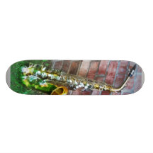 Saxophone Against Brick Custom Skateboard