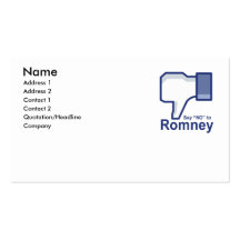 Say No to Romney Business Card Template