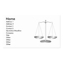Scales of Justice Business Card Templates