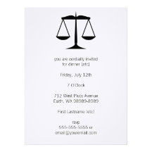 Scales of Justice (Law) Personalized Invitations