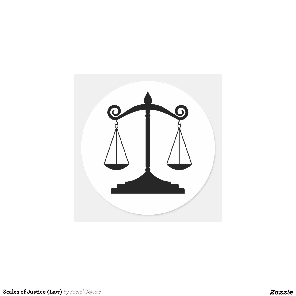 Scales of Justice (Law) Round Sticker Zazzle