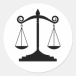 Scales of Justice (Law) Round Stickers