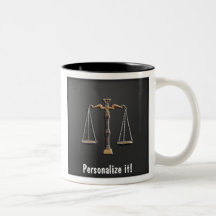 Scales of Justice on Ebony - PERSONALIZE IT! Mug