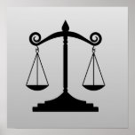 Scales of Justice on Gradient Print