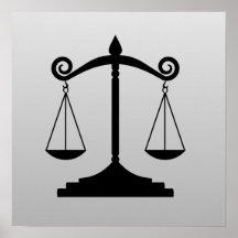 Scales of Justice on Gradient Print