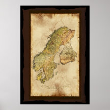 SCANDINAVIAN MAP Art Poster III