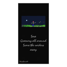 Scarecrow and the moon customized photo card