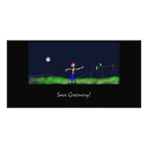 Scarecrow and the moon photo card template