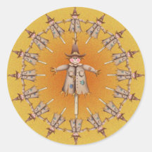 SCARECROW WREATH by SHARON SHARPE Sticker