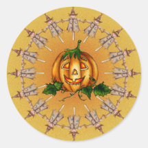 SCARECROWS & PUMPKIN JACK by SHARON SHARPE Sticker