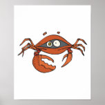 scared little crab print