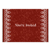 Scarlet Damask Valentine Party Invitation