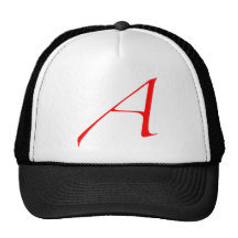 Scarlet letter A (for Atheist) Mesh Hats