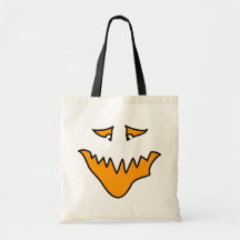 Scary Face. Orange Monster Grin. Tote Bag