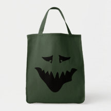 Scary Monster Face. Black. Bags