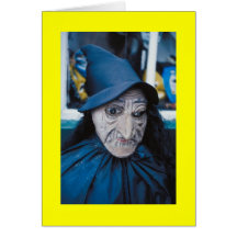 Scary Witch Mask Greeting Card