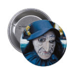 Scary Witch Mask Pinback Buttons