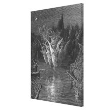 Scene from 'The Rime of the Ancient Mariner' Stretched Canvas Print