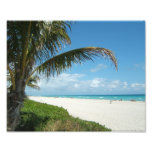 Scenic Beach Ocean, White Sand w/Aqua Water Art Photo
