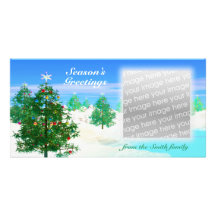 Scenic Christmas Day Customized Photo Card