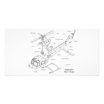 Schematic of the Major Components in a Helicopter Personalized Photo Card
