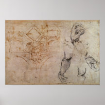 Scheme for the Sistine Chapel Ceiling, c.1508 Print