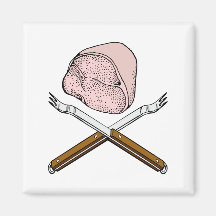 Schinken Gabeln ham forks Kühlschrankmagnete