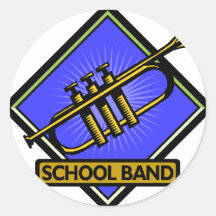 School Band Member Round Stickers