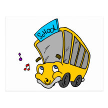 School Bus Drawing Post Card