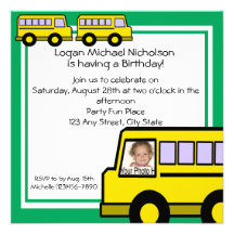 School Bus/ photo Custom Invitation