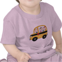 School Bus with Kids T-shirts and Gifts