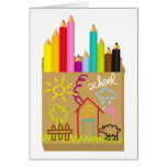 'School' Crayons Cards